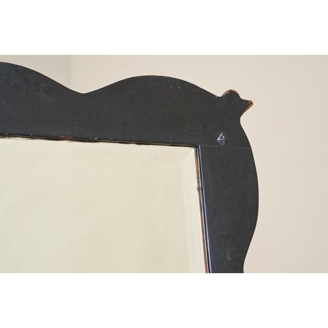 Large Antique Mirror in Ebonized Wood and Facetted and Weathered Mirror Glass, 1890s For Sale - Image 10 of 11
