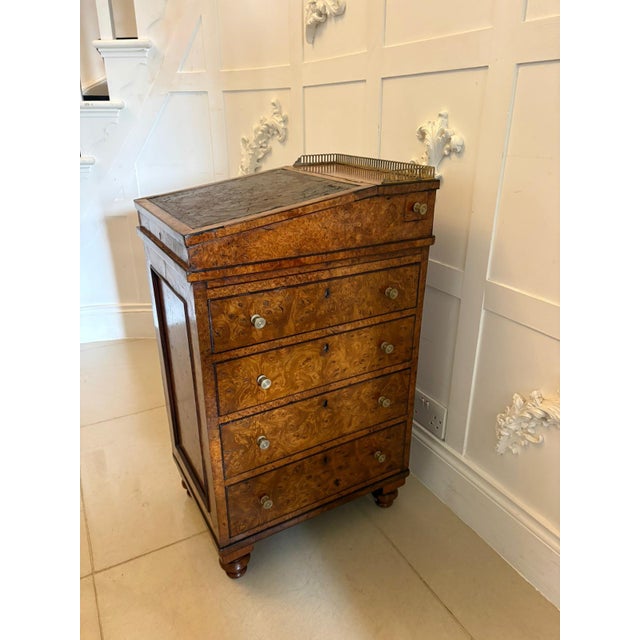 Antique George III Pollard Oak Davenport Desk with Slide and Turn Top, 1780s For Sale - Image 9 of 16