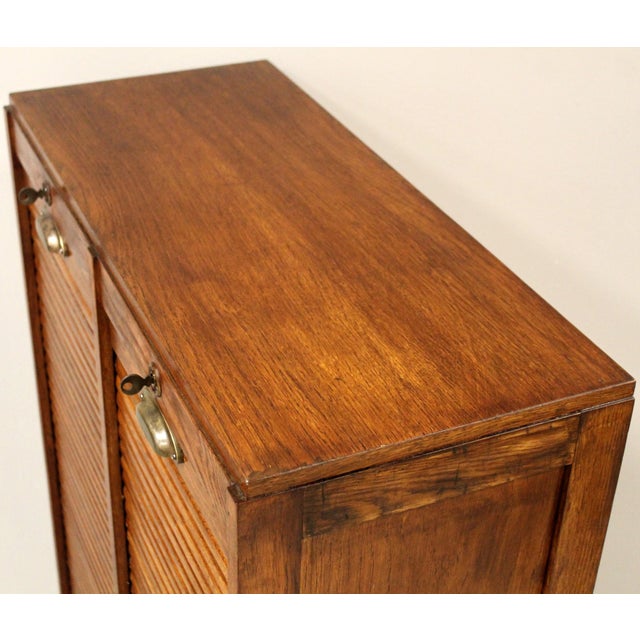 Brown Vintage Filing Cabinet in Oak, 1930s For Sale - Image 8 of 11