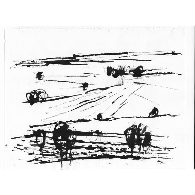 January 1991 winter landscape painting on paper by Northern Virginia by DC area artist Mark Dorman. Signed, titled "After...