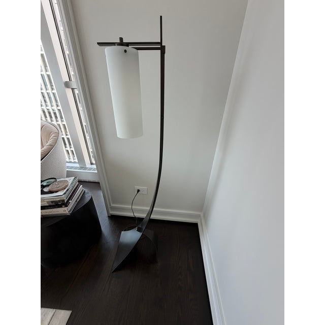 Hubbardton Forge Sculptural Floor Lamp — Hand‑Forged Modern Lighting, Artisan Made in Vermont For Sale In Chicago - Image 6 of 7