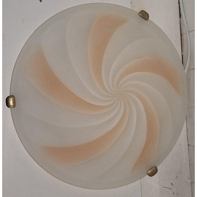 Vintage German Ceiling Lamp in Lightly Tinted and Segmented Relief Glass from Bonalux, 1990s For Sale - Image 6 of 8