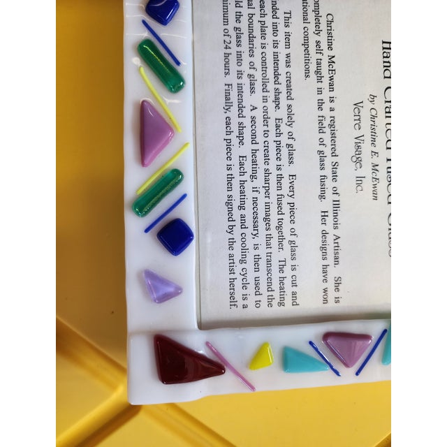 1995 Christine McEwan Verre Visage Handcrafted Fused Glass 5x7 Picture Frame For Sale - Image 13 of 18