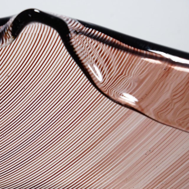 Vintage Tessuto Bowl by Tyra Lundgren for Venini, Murano For Sale - Image 9 of 12