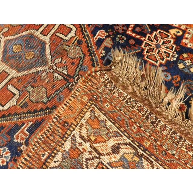 Authentic Antique Hand-Knotted Persian Tribal Qashqai Rug. For Sale In Los Angeles - Image 6 of 18