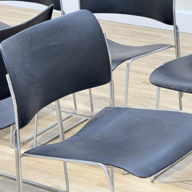 Metal Black Metal Chairs by David Rowland, Set of 8 For Sale - Image 7 of 10