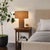 Mid-Century Modern Moonlight Table Lamp - Woven Burlap Shade, Dimmer Switch For Sale - Image 3 of 12