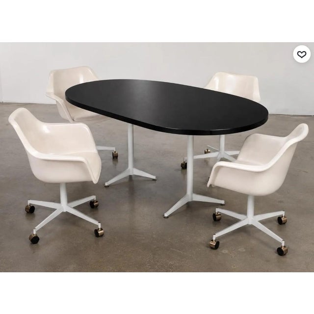 Mid 20th Century Mid-Century Modern Table & Chairs. Black and White. Vintage McM. For Sale - Image 5 of 5