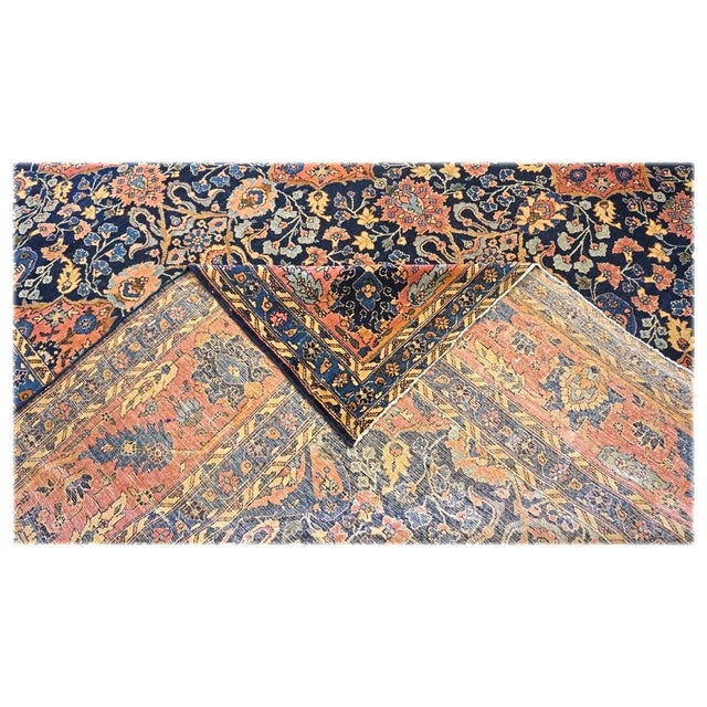 Antique Persian Lilihan Wool 11x20 Red, Black, Ivory & Blue Handmade Area Rug #9902643 For Sale - Image 13 of 13
