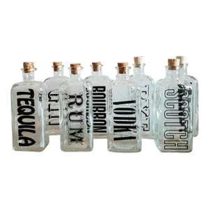 1960s Typographic Decanters- Set of 8