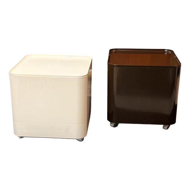 Dime Rolling Storage Cubes by Marcello Siard for Collezioni Longato, Italy, 1970s, Set of 2 For Sale