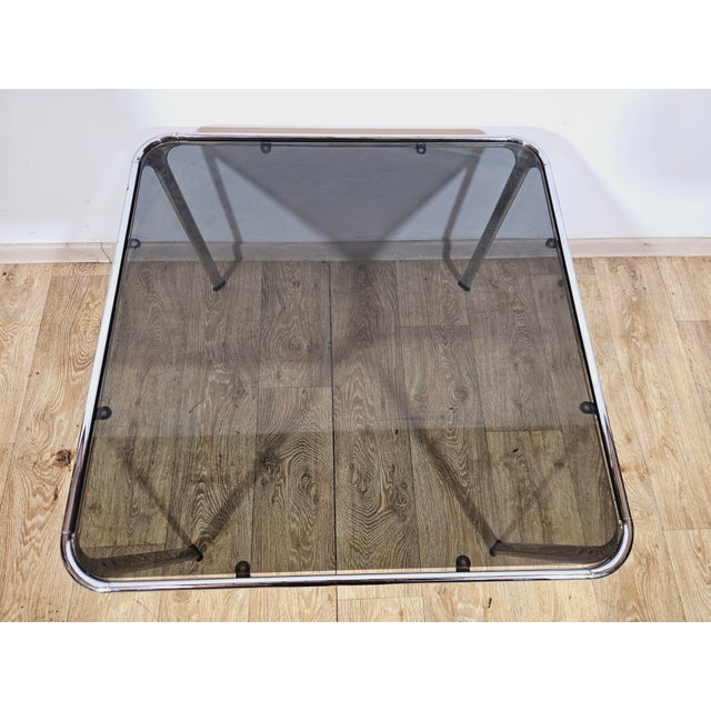 Mid-Century Modern Coffee Table in Chrome and Smoked Glass, Italy, 1970s For Sale - Image 11 of 18
