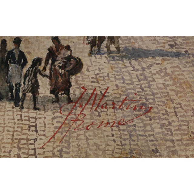 Three Italian Framed Watercolors of Scenes of Rome For Sale - Image 12 of 13