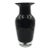 Mid-Century Modern Murano Sommerso Jet Black Art Glass Vase With Controlled Bubble Base, 1970s For Sale
