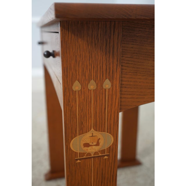 Stickley Harvey Ellis Inlay Oak Writing Desk For Sale - Image 11 of 18