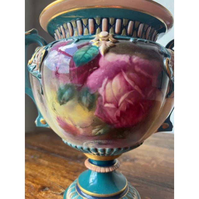 1900 - 1909 1905 Royal Worcester Hadley Ware Rose Vase For Sale - Image 5 of 12