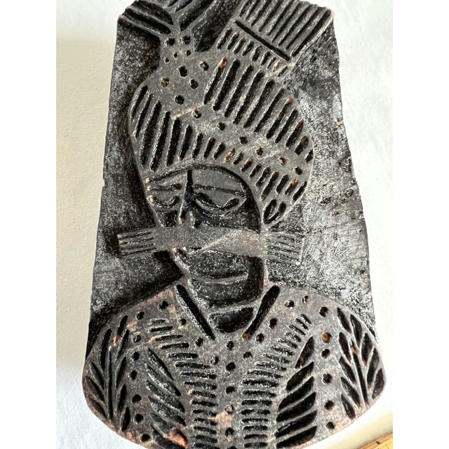 Vintage Carved Wooden Indian Textile Stamps- Set of 2 For Sale - Image 14 of 15