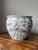 Vintage Asian Koi fish and Bird with Floral Design planter Cache pot Hand-painted Porcelain 12” diameter and 10.25” height...
