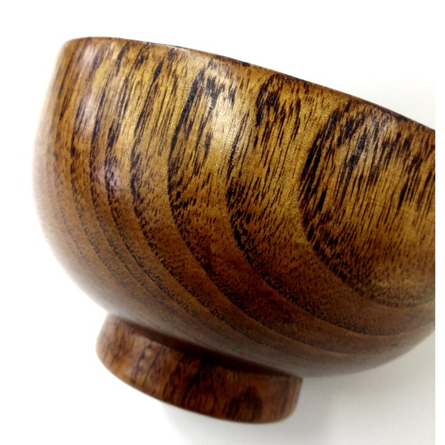 Vintage Japanese Wooden Rice Bowl Chairish