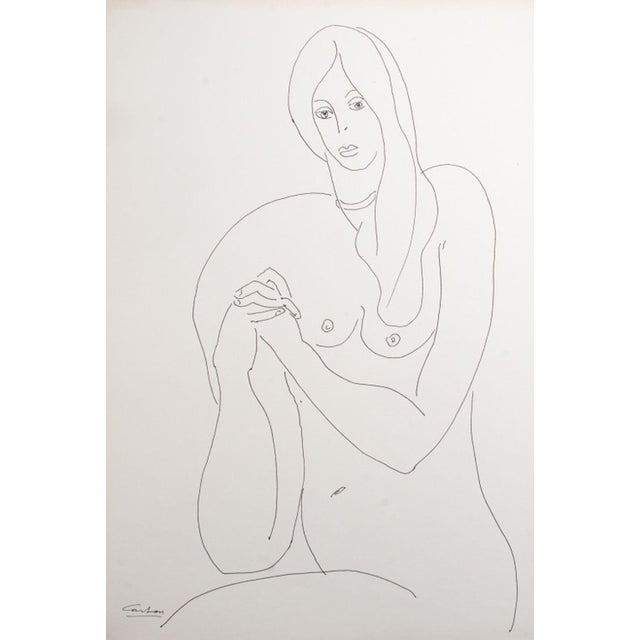 Norman Carton Nude Woman Ink on Paper, 6 For Sale - Image 4 of 8