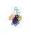 Bochic "Capri" Vintage Sapphire & Multi Gem Cocktail Ring 18k Gold & Silver For Sale - Image 18 of 18