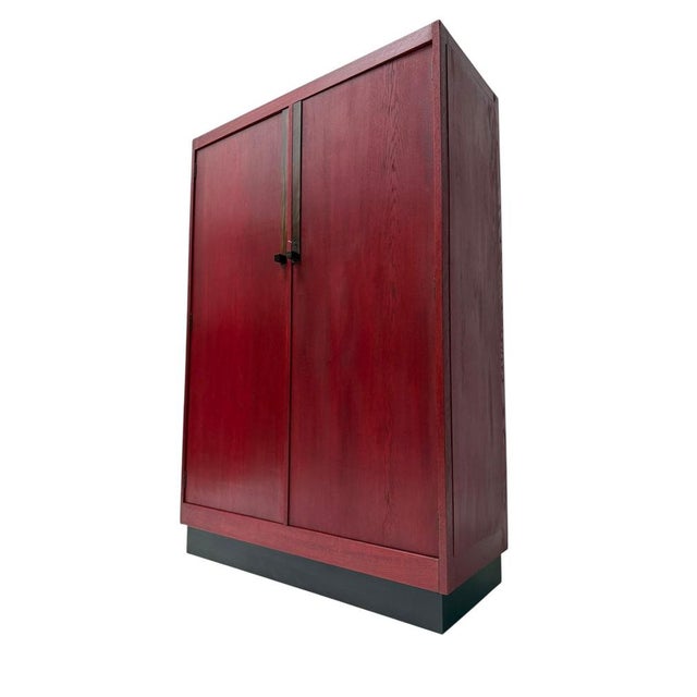 Magnificent and ultra rare art deco modernist armoire or wardrobe. Design by a.h.jansen for l.o.v. Oosterbeek. Striking...