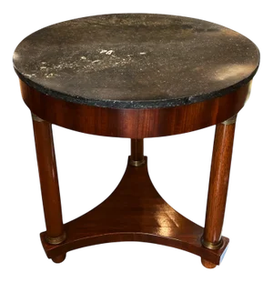 Empire Style Mahogany and Marble Side Table