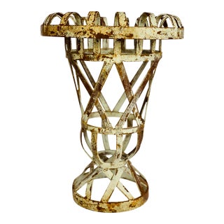 'French-Style' Lattice Iron Garden Urn For Sale