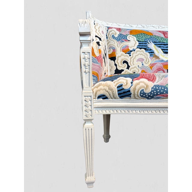 Louis XV Style Chair Vintage Newly Upholstered Crane For Sale - Image 10 of 18