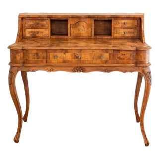 Louis XV Style Tiered Desk In Burr Walnut, 19th Century For Sale