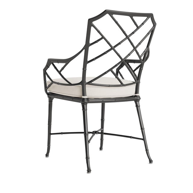 Not Yet Made - Made To Order Brown Jordan Calcutta Arm Chair, Textured Pewter frame with Fusion Natural fabric For Sale - Image 5 of 11