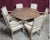 French Distressed Hexagonal Dining Table With Distressed Cast Pedestal. Very substantial table.