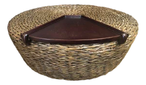 Large Rattan Coffee Table With Floating Table Top