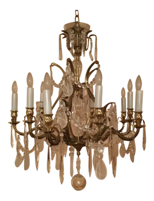 1980s Weiss and Biheller Brass Bird Cage Chandelier