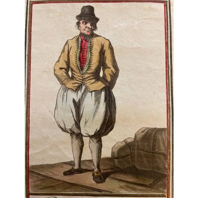 Paper Pair of 18th French Hand Colored Engravings of a Frisian Man, Woman and Child For Sale - Image 7 of 12