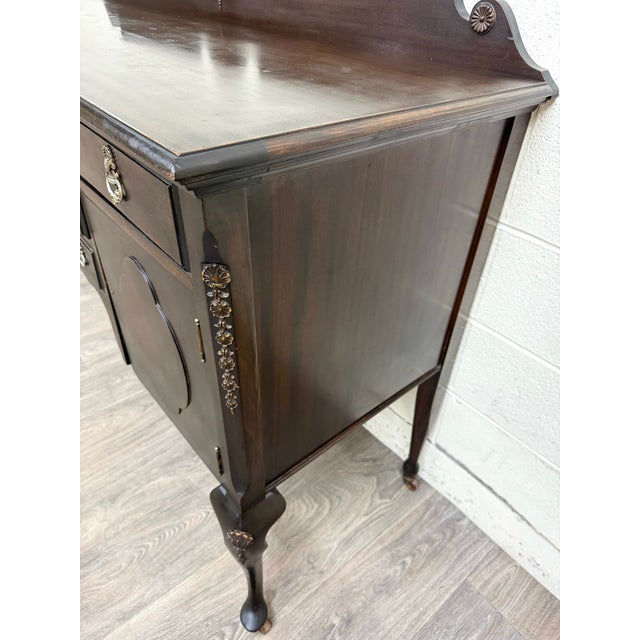 Brown Vintage Georgian Revival Mahogany Sideboard Buffet Console For Sale - Image 8 of 17