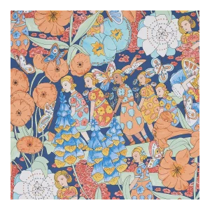 Sample - Schumacher X Clements Ribeiro Fairie Garden Wallpaper in Orange & Navy