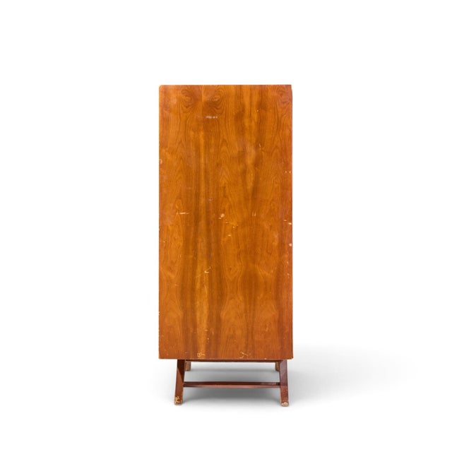 Mid 20th Century Vladimir Kagan Style Mid Century Walnut Gentlemans Chest Highboy Dresser For Sale - Image 5 of 9