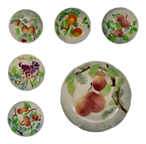 C. 1900 St. Clement French Faïence Fruit Plates- Set of 6 (C)