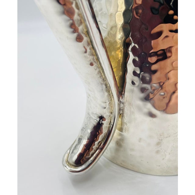 1980s Rare Emilia Castillo Silver-Plated Pitcher With Onyx & Jasper Birds For Sale - Image 16 of 18