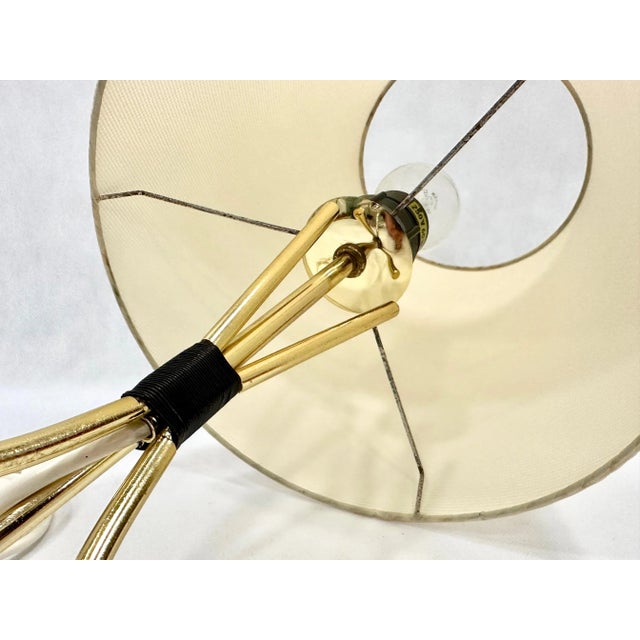Gold Mid-Century Brass Tripod Table Lamp, 1960s For Sale - Image 8 of 10