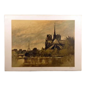 John Kelly "Paris" Signed Fine Lithograph/Serigraph Artwork Print Arches