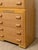 Early 20th Century Art Deco Blonde Wood Highboy Dresser With Carved Detail For Sale - Image 4 of 12