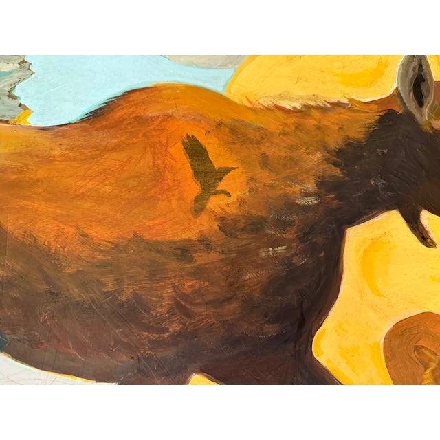 Tiffany Blue "Moose Morning" a Painting by LWren Walraven For Sale - Image 8 of 10