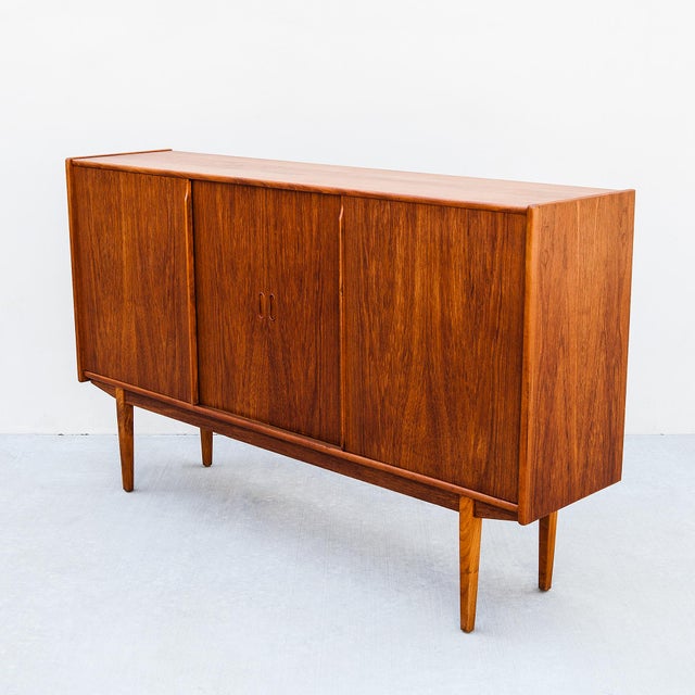 1960s Danish Mid Century Modern Teak Highboard For Sale - Image 14 of 17