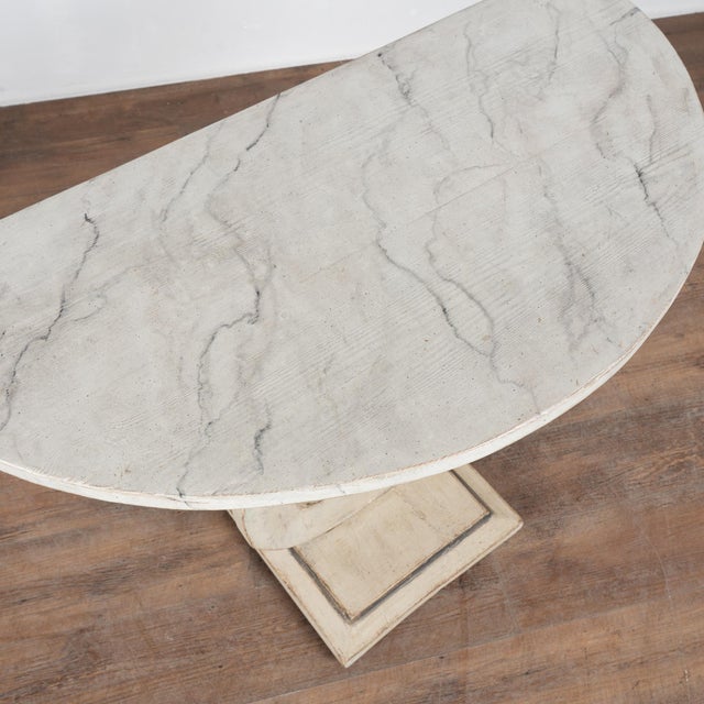 19th Century Swedish Demilune Console Side Table With Harp Base For Sale - Image 4 of 14