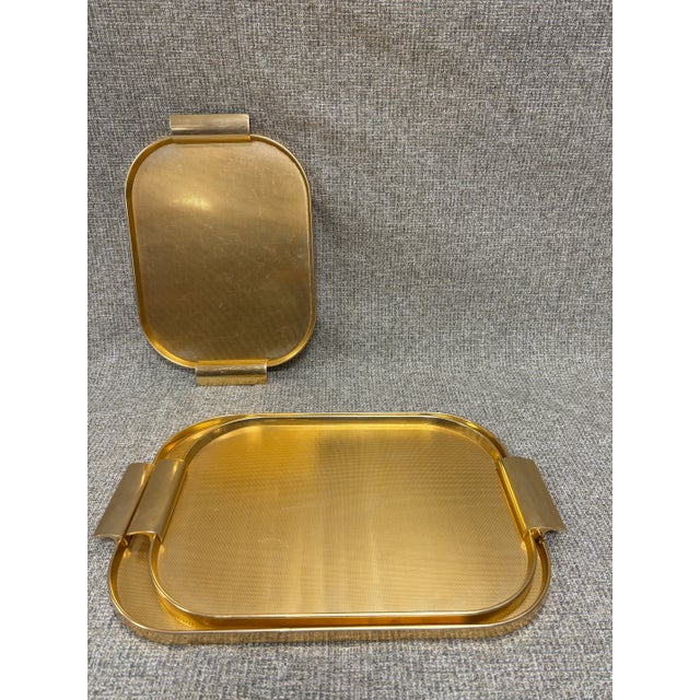 Metal 1960s Kaymet Aluminum Tray - Set of Three For Sale - Image 7 of 8