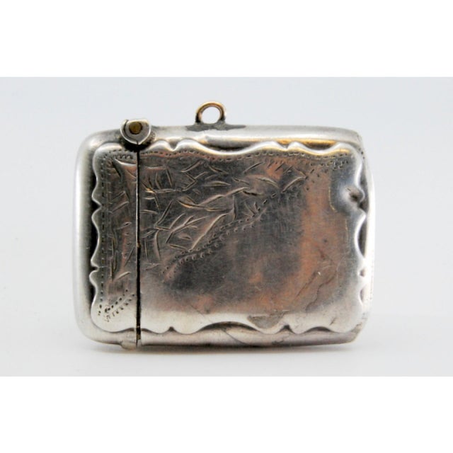 Silver Matchbox with Engraved Plant Motifs Surrounding Monogram Card For Sale - Image 5 of 11