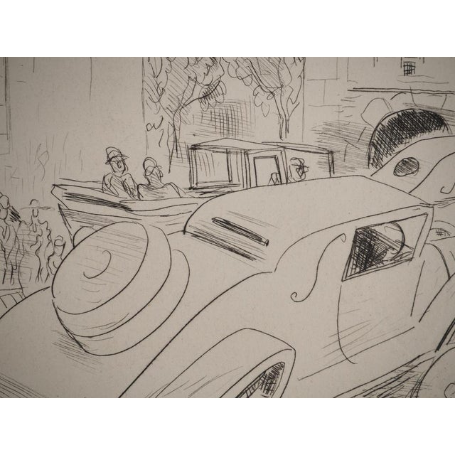 Jean Gabriel Daragnes, Parisian Street, Original Signed Engraving For Sale - Image 4 of 6