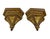 A pair of neo-Gothic wall consoles, or figure consoles, dating to circa 1850. Finished in the original brown-gold...